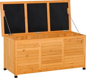 Outsunny Banca Gradina 127×56×60 cm – Lemn Alb cu Spatiu Depozitare | Aosom Romania