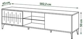 Comodă TV RONJA cu sertare, taupe/negru