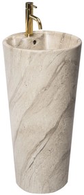 Lavoar Blanka freestanding ceramica Crem/Imitatie piatra – H84 cm