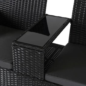 JAKS Mobilier din ratan negru Kent