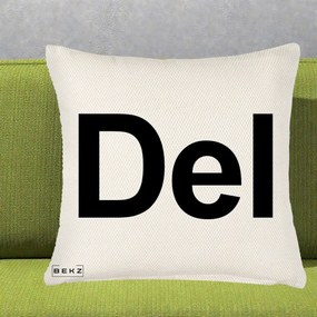 Perna Personalizata Tasta Del Tipografie Bold, 40x40 cm, Crem Reliefat, Husa Detasabila, Perna Inclusa, BEKZ®