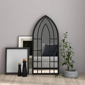 Oglinda,negru, 100x45 cm,fier, pentru utilizare in interior 1, Negru, 100 x 45 cm