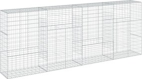 vidaXL Coș gabion cu capac, 400x50x150 cm, fier galvanizat