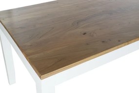 Masă dining din lemn de mango, natur, 10 locuri, cu picioare albe din lemn de acacia, 80 x 200 x 100 cm, „Selvik”