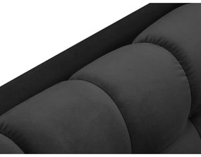 Colțar din catifea cu extensie pe partea stângă Cosmopolitan Design Bali, gri închis