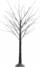 HOMCOM Brad de Crăciun Luminos Tip Mesteacăn, 150 cm, 96 Led-uri, Bază Lată, pentru Interior și Exterior, Maro | Aosom Romania