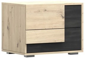 Noptieră Barca (Stejar artisan + pin nordic Negru). 1071571