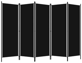 320726 vidaXL Paravan de cameră cu 5 panouri, negru, 250 x 180 cm