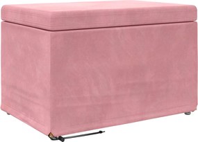 vidaXL Taburet Roz 61 x 41 x 40 cm Catifea și lemn stratificat