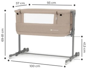 Pătuț pentru bebeluși KINDERKRAFT NESTE GROW bej