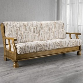 Gaico Huse bielastice UNIVERSO NOU bej cu dungi 3fotoliu cu manere de lemn (l. 150 - 200 cm)