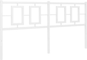 vidaXL Tăblie de pat de schimb metalică, alb, 150 cm