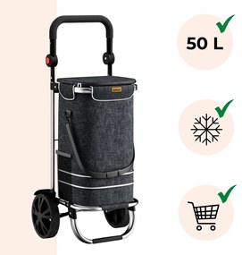 Jurhan Geantă de cumpărături pe roți EASY, 50L, negru