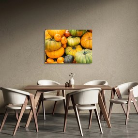 Tablou pe sticlă - Dovleac de toamnă (70x50 cm)