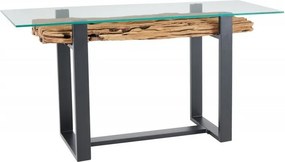 Consola design high-tech din metal si lemn masiv, Barracuda 150cm