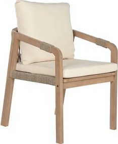 Set dining exterior din lemn de acacia, masă și 10 scaune cu perne și frânghie împletită, 11 piese, finisaj natural, „Roda”