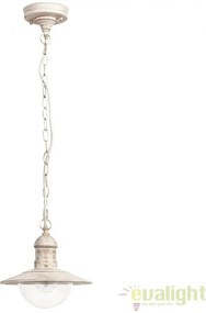 Lustra, Pendul de exterior cu protectie IP44, finisaj alb antic, diametru 24cm, Oslo 8740 RX