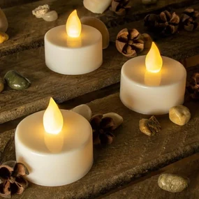 Set decorativ de LED-uri - 4 lumini de ceai - alb cald
