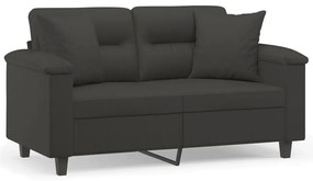 3153265 vidaXL Canapea cu 2 locuri, perne&pernuțe gri închis 120 cm microfibră