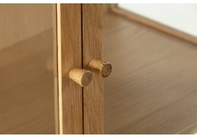 Vitrină în culoare naturală cu aspect de lemn de stejar 180x80x40 cm Ceci – MOME