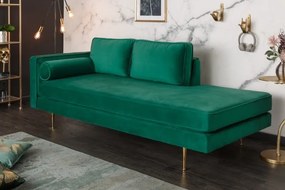 Pat de zi/ Canapea relax eleganta Diva 195cm, catifea verde smarald