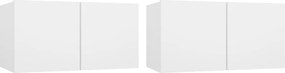 vidaXL Dulapuri TV suspendate, 2 buc., alb, 60x30x30 cm