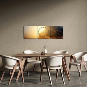 Tabloului muntelui în ceață (cu ceas) (90x30 cm)