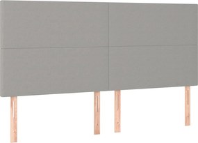 vidaXL Tăblie de pat gri deschis 180x5x118/128 cm, material textil