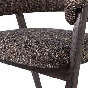 Scaun de dining maro închis cu cotiere tapițat Tunar – WOOOD