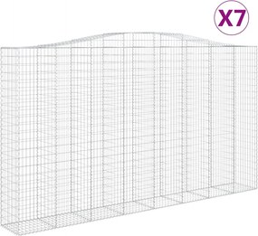 vidaXL Coșuri gabion arcuite, 7 buc, 400x50x220/240cm, fier galvanizat