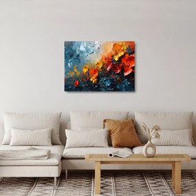Tablou pe sticlă - Pictură abstractă de flori III. (70x50 cm)