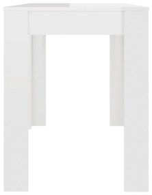 Masă de bucătărie, alb foarte lucios, 120 x 60 x 76 cm, pal