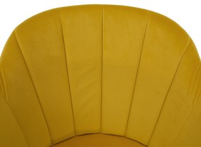 Fotoliu rotativ, textil Velvet, galben/fag, DALIO