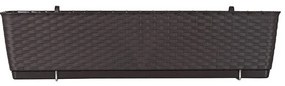 Jardiniera decorativa, Prosperplast, imitatie ratan, suport, maro, 49.2x17.2x17.4 cm
