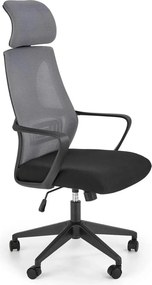 Scaun de birou VALDEZ, gri/negru, stofa/plasa, 64x60x116/121 cm