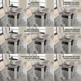 HOMCOM Masă Modernă de Dining pentru 4-6 Persoane 120x69x75 cm Gri și Alb | Aosom Romania