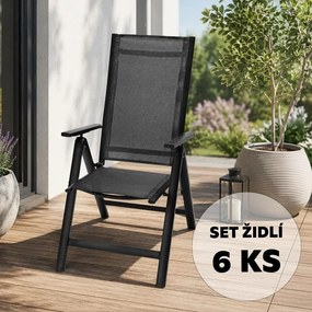 Set 6 fotolii reglabile din aluminiu Avenberg ISLA negru