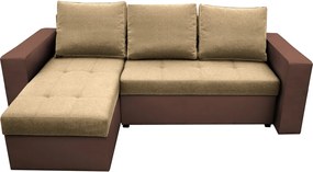 Coltar extensibil Toledo, 226x145x79 cm, 2 lazi depozitare, Reversibil, Maro/Crem