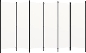 vidaXL Paravan cameră cu 6 panouri, alb, 300 x 180 cm