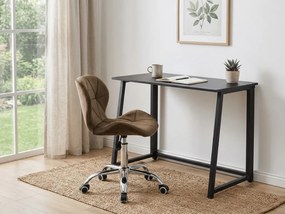 Set pentru birou ZARIMO masa 80x40 cm, negru + fotoliu AVOLA VELVET, maro