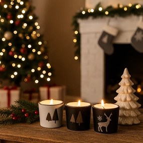 Lumanare de Craciun in recipient ceramic SNOWLIGHT 6 cm - mai multe variante