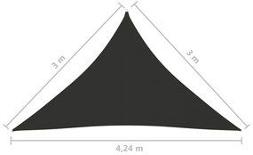 Parasolar, antracit, 3x3x4,24 m, tesatura oxford, triunghiular Antracit, 3 x 3 x 4.24 m