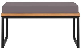 46511 vidaXL Taburet cu pernă gri închis, 66x66x36 cm, lemn masiv acacia