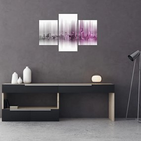 Tablou - Panorama orașului, roz-gri (90x60 cm)