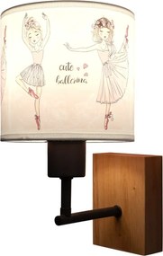 Brilagi - Aplică de perete BOBO WOOD 1xE27/25W/230V stejar/negru/alb/roz/balerine