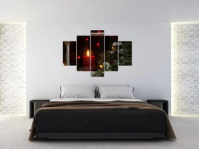 Tablou - Lumânare strălucitoare de Crăciun (150x105 cm)