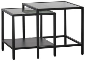 Măsuțe auxiliare 2 buc. din sticlă 50x50 cm Bronco – Unique Furniture