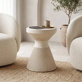 Masuta Laterala Rotunda Relona MGO Crem D49x66 Cm