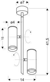 Spot LED TUBA 2xLED/10W/230V negru