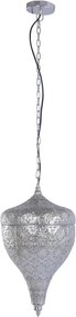 Lustră suspendată din metal, argintiu, 55 x 30 cm, „Loubressac”